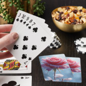 Fantasy Schattige Pink Rose Snow Pokerkaarten (Insitu)