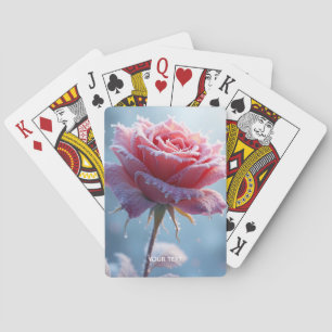 Fantasy Schattige Pink Rose Snow Pokerkaarten