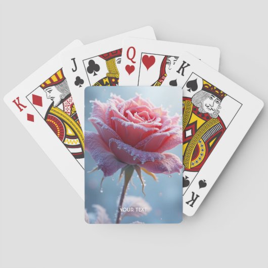 Fantasy Schattige Pink Rose Snow Pokerkaarten (Achterkant)
