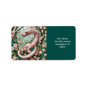 Fantasy Schattige Pink Snake Sakura Etiket (Voorkant)