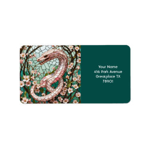 Fantasy Schattige Pink Snake Sakura Etiket