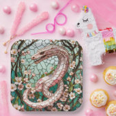 Fantasy Schattige Pink Snake Sakura Papieren Bordje (Feest)