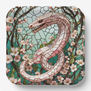 Fantasy Schattige Pink Snake Sakura Papieren Bordje