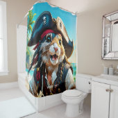 Fantasy Schattige Pirate Cat Beach Douchegordijn (In situ)