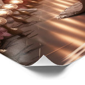 Fantasy Schattige Podium Mooie Kat Perfect Poster (Hoek)