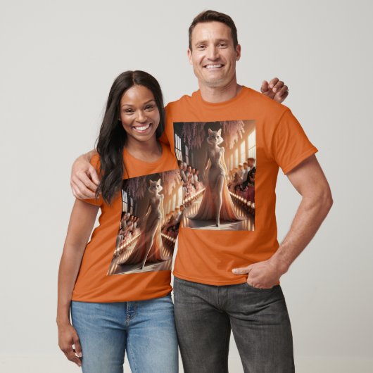 Fantasy Schattige Podium Mooie Kat T-shirt (Unisex)