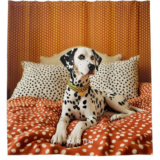 Fantasy Schattige Polka Dog Dot Douchegordijn (Voorkant)