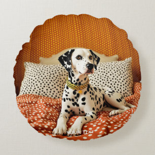 Fantasy Schattige Polka Dog Dot Rond Kussen
