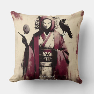 Fantasy Schattige Porcelain Mask Raven Kussen