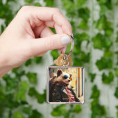 Fantasy Schattige Possum Leather Jacket Sleutelhanger (Hand)