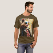Fantasy Schattige Possum Leather Jacket T-shirt (Voorkant volledig)