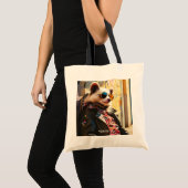 Fantasy Schattige Possum Leather Jacket Tote Bag (Voorkant (product))
