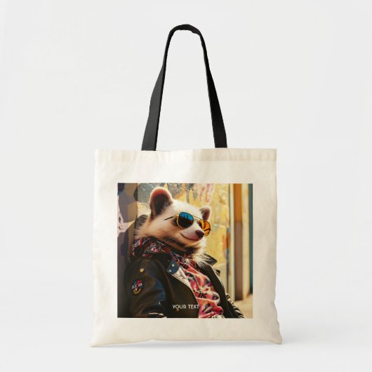 Fantasy Schattige Possum Leather Jacket Tote Bag (Voorkant)
