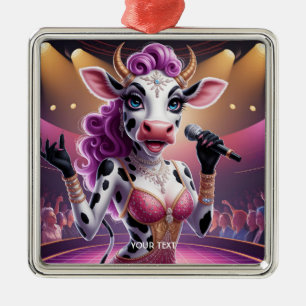 Fantasy Schattige Prachtige Koe Popstar Metalen Ornament