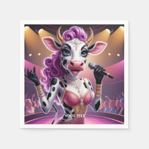 Fantasy Schattige Prachtige Koe Popstar Servet