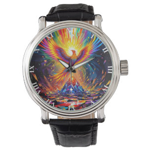 Fantasy Schattige Prism Phoenix Rising Horloge