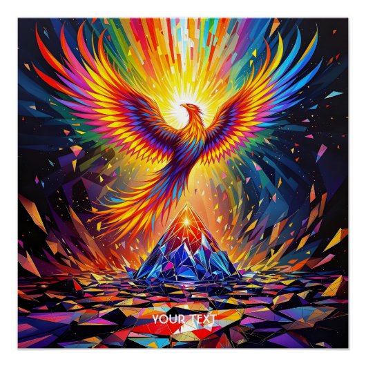 Fantasy Schattige Prism Phoenix Rising Perfect Poster (Voorkant)