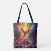 Fantasy Schattige Prism Phoenix Rising Tote Bag (Achterkant)