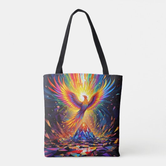 Fantasy Schattige Prism Phoenix Rising Tote Bag (Achterkant)