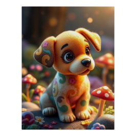 Fantasy schattige Puppy Art Perfect Poster