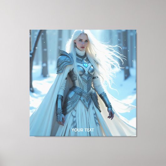 Fantasy Schattige Queen White Snow Canvas Afdruk (Voorkant)