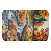 Fantasy Schattige Quilling Herfst Landschap Badmat (Voorkant)