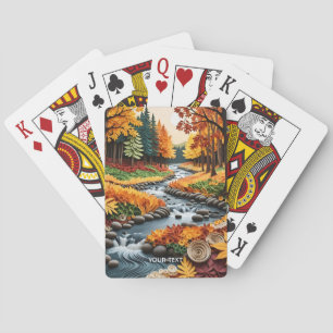 Fantasy Schattige Quilling Herfst Landschap Pokerkaarten