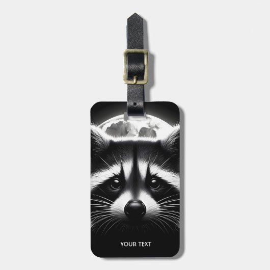 Fantasy Schattige Racoon Face Moon Bagagelabel (Voorkant verticaal)