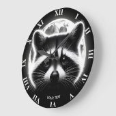 Fantasy Schattige Racoon Face Moon Grote Klok (Hoek)
