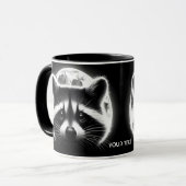 Fantasy Schattige Racoon Face Moon Mok (Voorkant links)