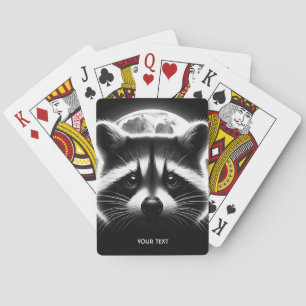 Fantasy Schattige Racoon Face Moon Pokerkaarten