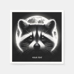 Fantasy Schattige Racoon Face Moon Servet