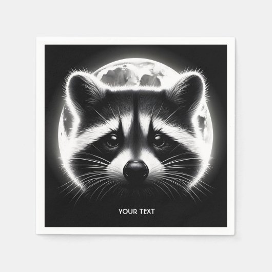 Fantasy Schattige Racoon Face Moon Servet (Voorkant)