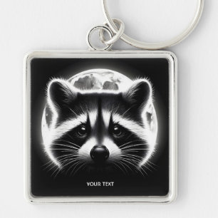 Fantasy Schattige Racoon Face Moon Sleutelhanger