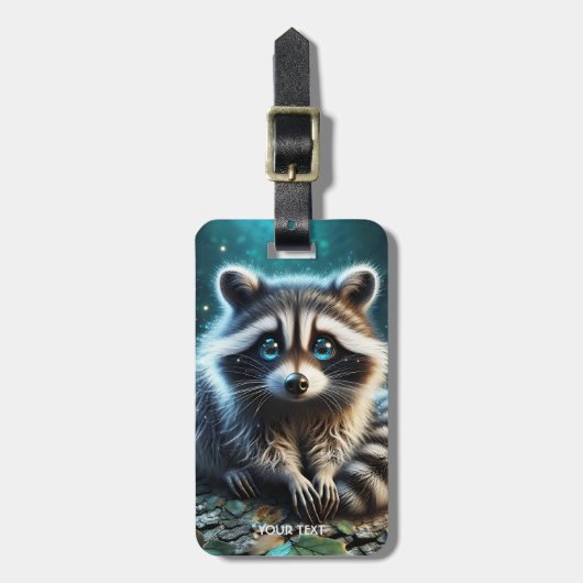Fantasy Schattige Racoon Night Stars Bagagelabel (Voorkant verticaal)