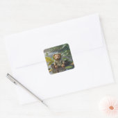 Fantasy Schattige Rain Baby Beer Vierkante Sticker (Envelop)