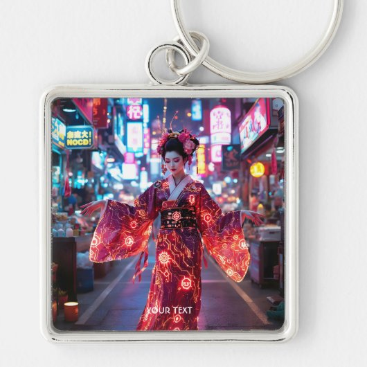 Fantasy Schattige Red Cyber Kimono Sleutelhanger (Voorkant)
