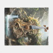 Fantasy Schattige Reusachtig Vioolbos Fleece Deken (Voorkant (Horizontaal))