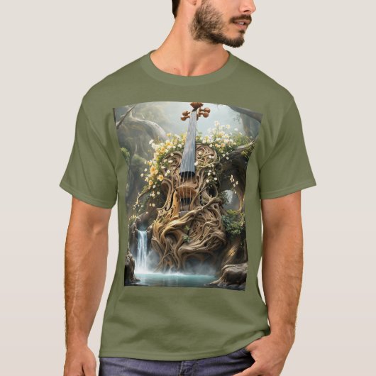 Fantasy Schattige Reusachtig Vioolbos T-shirt (Voorkant)