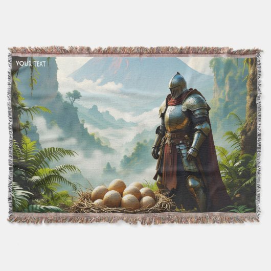 Fantasy Schattige Ridder die Eieren Bewaakt Deken (Voorkant)