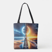 Fantasy Schattige Rits Night Day Tote Bag (Achterkant)