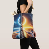 Fantasy Schattige Rits Night Day Tote Bag (Dichtbij)