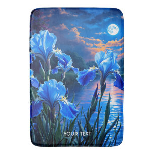 Fantasy Schattige River Blue Irises Badmat