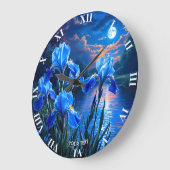Fantasy Schattige River Blue Irises Grote Klok (Hoek)