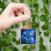 Fantasy Schattige River Blue Irises Sleutelhanger (Hand)