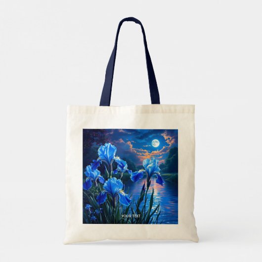 Fantasy Schattige River Blue Irises Tote Bag (Achterkant)