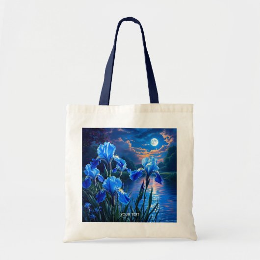 Fantasy Schattige River Blue Irises Tote Bag (Voorkant)