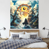 Fantasy Schattige Road Trees Man Canvas Afdruk (Insitu (Slaapkamer))