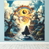 Fantasy Schattige Road Trees Man Canvas Afdruk (Insitu (Houten vloer))