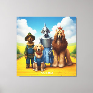 Fantasy Schattige Road Vier Vrienden Canvas Afdruk